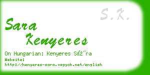 sara kenyeres business card